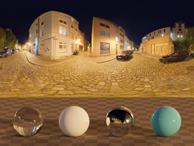 Cobblestone Street Night