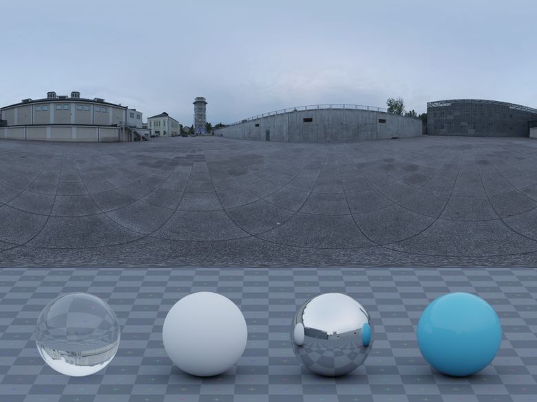 Overcast Industrial Courtyard